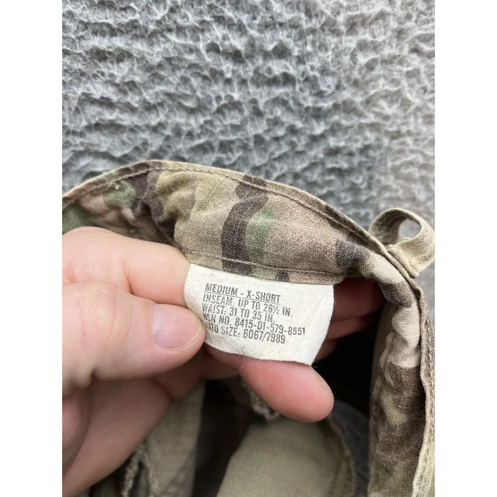 Military Pants Adult Medium Extra Short Camouflage Multicam Camo Ripstop Cargo *